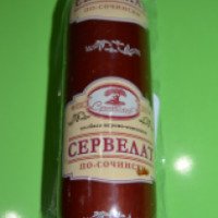 Колбаса варено-копченая Сочинский мясокомбинат "Сервелат по-Сочински"