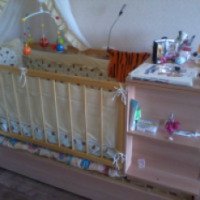 Детская кроватка-трансформер Маруся ДСП с комодом
