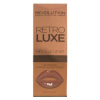 Блеск + карандаш для губ Makeup Revolution Retro Luxe Mettalic Lip Kit