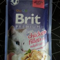Влажный корм для кошек Brit Premium кусочки из филе в желе