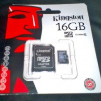 Карта памяти Kingston MicroSDHC 16Gb Class 10