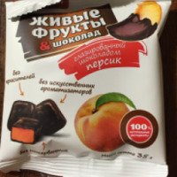 Снеки Петродиет Живые фрукты&шоколад "Глазированный шоколадом персик"