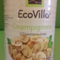 Грибы шампиньоны стерилизованные резаные EcoVilla