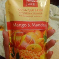 Соль для ванн Fresh Juice "Mango&Mandarin"