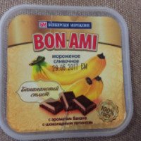 Мороженое Башкирское мороженое "Bon Ami" сливочное с ароматом банана с шоколадным топингом