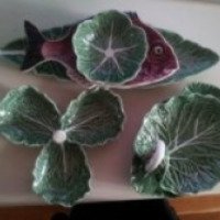 Посуда из керамики Калдаш-да-Раинья "Капустный лист"