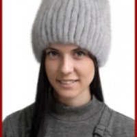 Женская меховая шапка из вязаной норки Русский мех