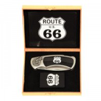 Подарочный набор нож + зажигалка Route 66