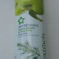 Шампунь для жирных и нормальных волос Superdrug "Зеленое яблоко и чайное дерево"