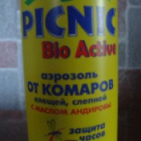 Аэрозоль от комаров, клещей, слепней Picnic Bio Active с маслом андиробы