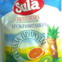 Фруктовые леденцы без сахара Sula с витамином С