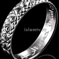 Мусульманское кольцо из серебра "Бриллиантовые искры"