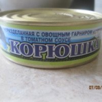 Корюшка неразделанная с овощным гарниром в томатном соусе "Новоладожская консервная компания"
