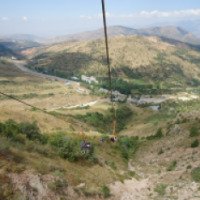 Канатная дорога на склоне горы Большой Чимган 