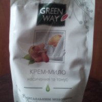 Крем-мыло с миндальным молочком и нежным кремом Green Way