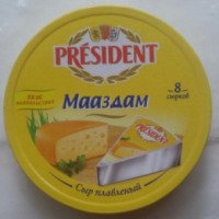 Сыр плавленый в треугольничках President "Мааздам"