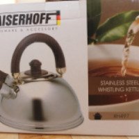 Чайник металлический из нержавеющей стали со свистком Kaiserhoff KH497