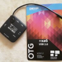 OTG-картридер+USB hub Dexp