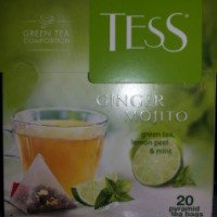 Чай зеленый в пирамидках Tess с мятой и цедрой лимона
