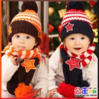Детский комплект шапка+шарф Aliexpress