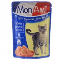 Корм для кошек MonAmi "Нежные кусочки в соусе" С цыпленком