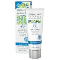 Солнцезащитный крем для лица Andalou Naturals, Argan Stem Cell Benefit Balm, Un-Tinted with SPF 30, Clear Skin