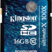 Карта памяти Kingston SDHC 16 Gb Class 10