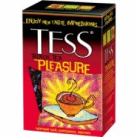 Черный чай TESS Pleasure с шиповником, яблоком, лепестками цветов и ароматом тропических фруктов