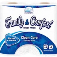 Туалетная бумага Family & Comfort Clean Care Delicate white