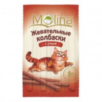 Жевательные колбаски для кошек "Molina" с уткой