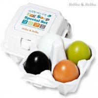 Органическое мыло "3 в 1" для лица Holika Holika Egg Soap Special Set 4 вида