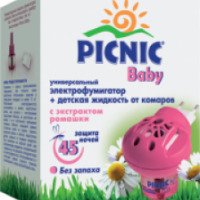 Электрофумигатор и жидкость от комаров с экстрактом ромашки "Picnic Baby"