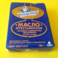 Масло Крестьянское сладко-сливочное несоленое "Молочный доктор"