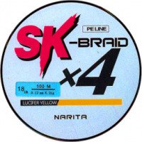 Плетеная четырехпрядевая леска SK-braid Narita