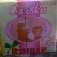 Сливки Пискаревский молочный завод "Клевер" 10%