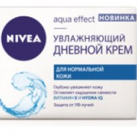 Увлажняющий дневной крем Nivea "Aqua Effect" для нормальной кожи c витамином Е и Hydra IQ