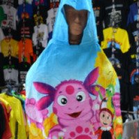 Детское полотенце-пончо с капюшоном "Лунтик"
