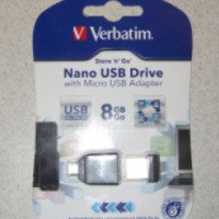 Флеш-накопитель Nano USB Drive с микро-USB адаптером Verbatim 8Gb