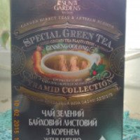 Крупнолистовой чай улун с корнем женьшеня Sun Gardens в пакетиках-пирамидках