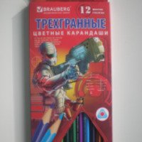 Трехгранные цветные карандаши Brauberg