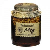 Мед Тайга-продукт натуральный таежный темный с кедровыми орешками