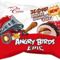 Зефир Сокол "Angry Birds" вишня с начинкой "кола"