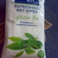 Освежающие влажные салфетки AURA beauty "Green tea"