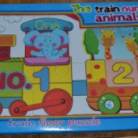 Деревянная игрушка пазл No brand "гигантский поезд"