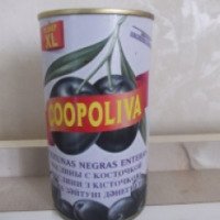 Маслины черные с косточкой Coopoliva