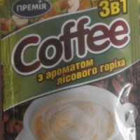 Напиток кофейный растворимый Премия 3 в 1 "Coffee с ароматом лесного ореха"