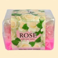 Пилинг мыло-губка Aroma Essence "Роза"