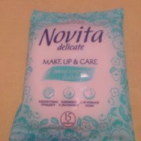 Влажные салфетки для снятия макияжа Novita
