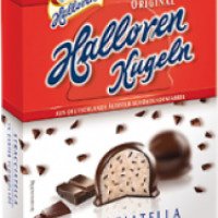 Шоколадные конфеты Halloren Kugeln Stracciatella с начинкой Страчателла в темном шоколаде