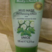 Маска для лица Body&Soul Cucumber extract&mint Unice